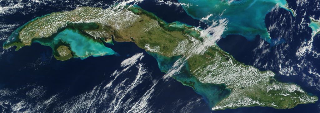 Satellite image of Cuba in November 2001